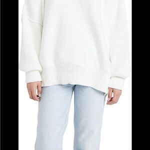 Free People White Crewneck Sweater for